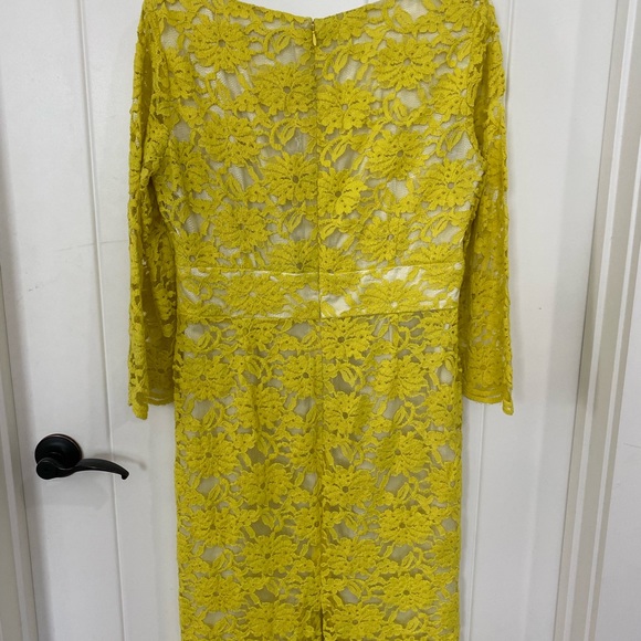 Size 8 Alex Marie Yellow Lace Dress - Picture 2 of 4